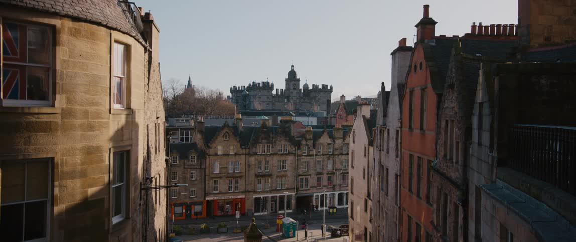 Picturesque buildings along Victoria Street in Edinburgh, Scotland, United Kingdom