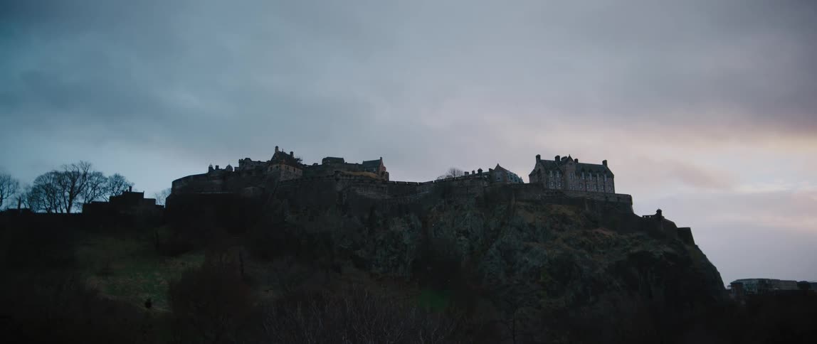 Edinburgh castle on Castlehill on a cloudy day in Scotland, United Kingdom