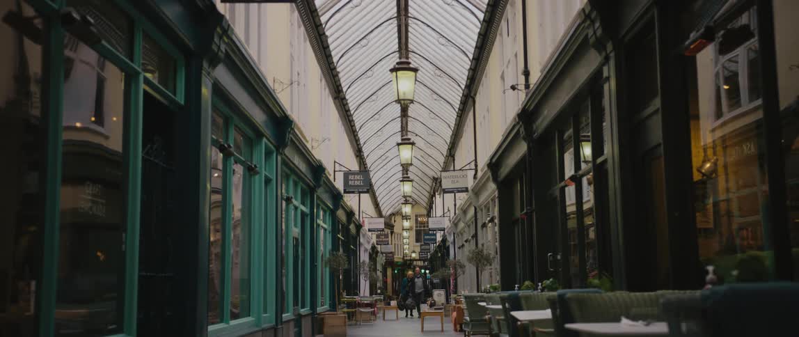 A view inside of a large mall