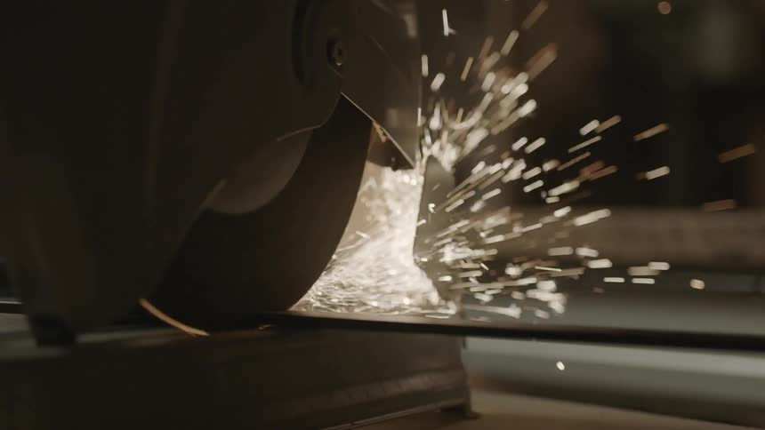 Circular saw cutting wood