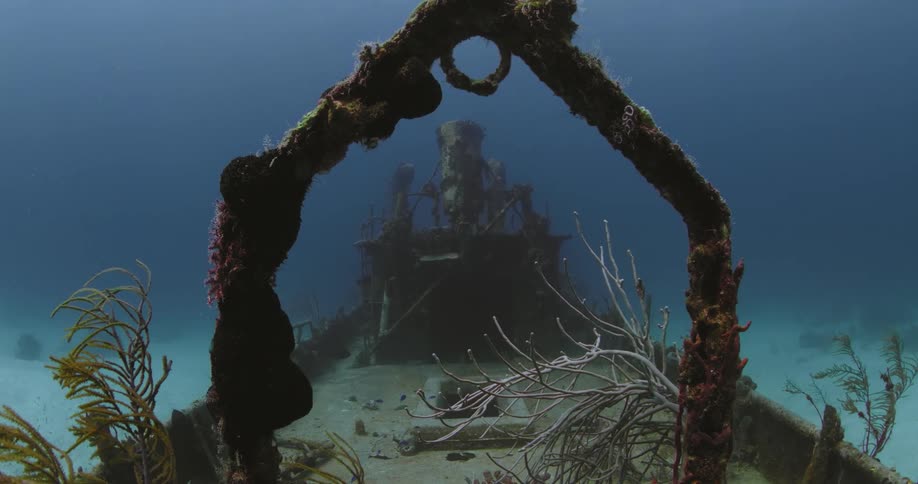 A shipwreck on the bottom of the ocean