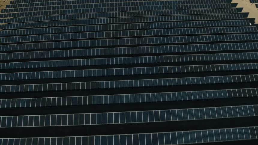 The ground is covered with solar panels