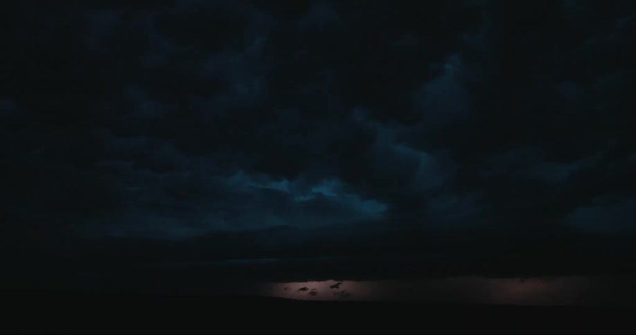 The clouds are flashing with lightning