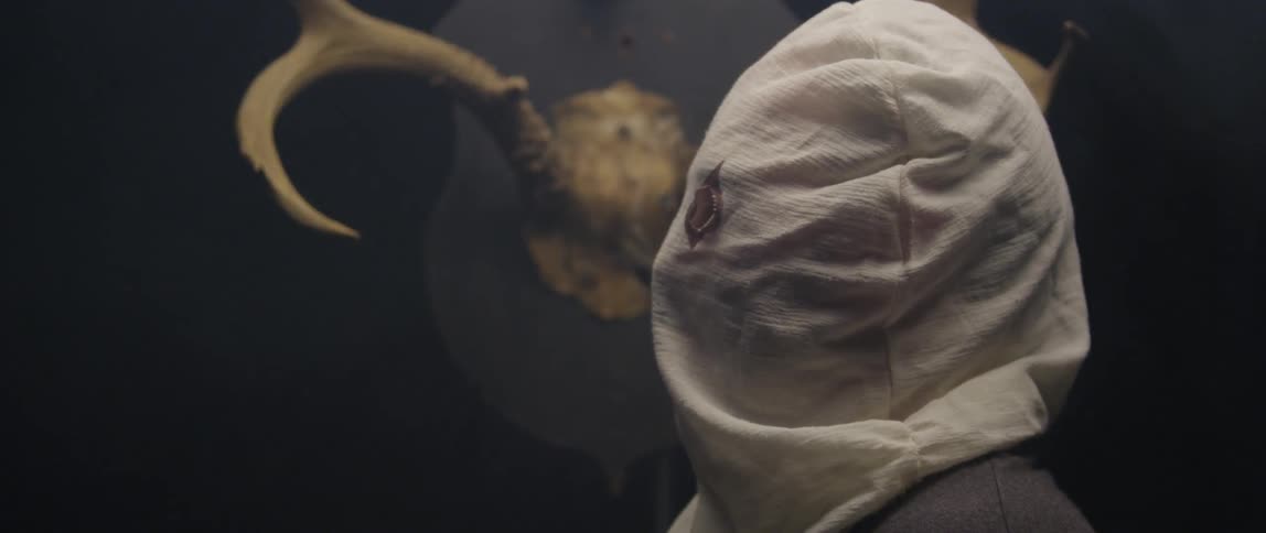 A woman is wearing a mask