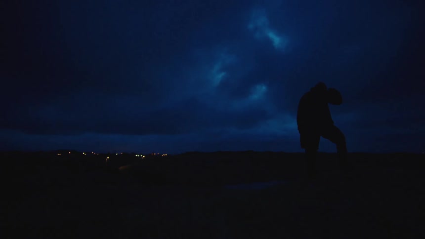 A man walking outdoors