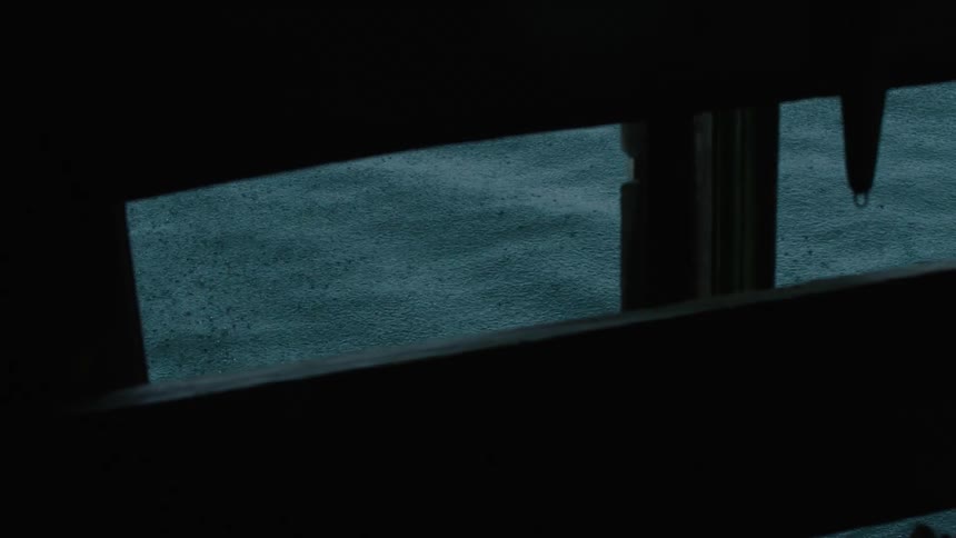It rains on sea water at dusk