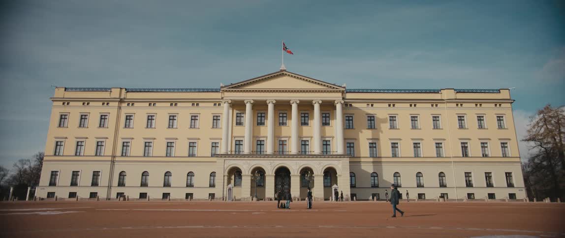 The Royal Palace, official residence of the Norwegian monarch, in central Oslo, Norway