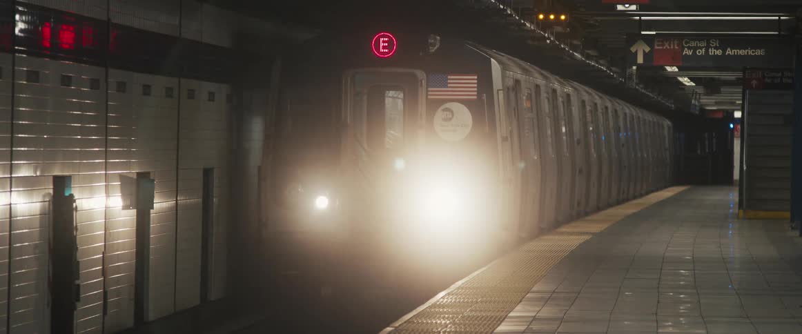 A train driving in to a station