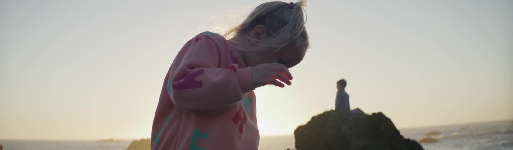 Children play on the beach