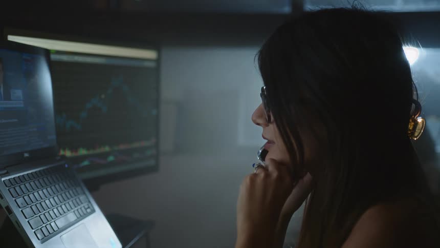 A woman is working in the office