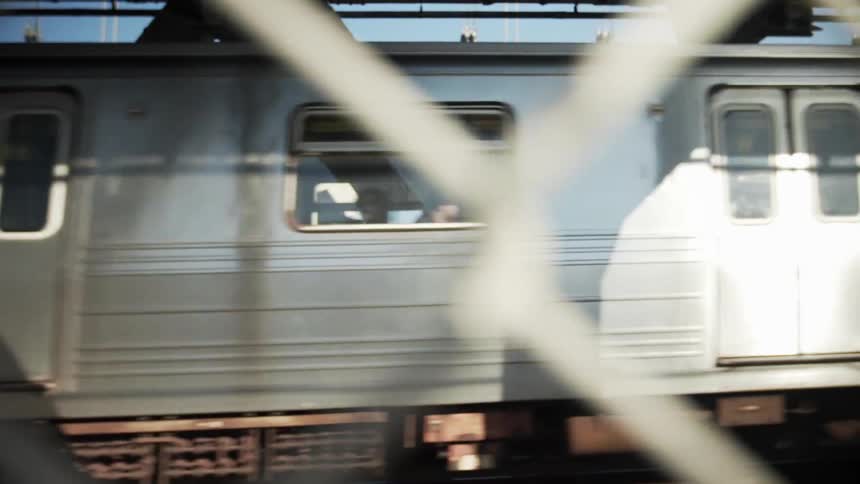 A train is moving past