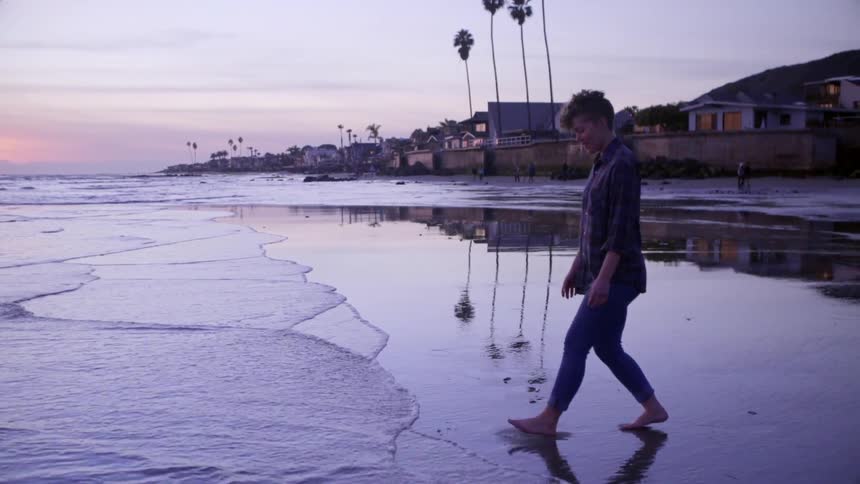 Girl Exploring Beach