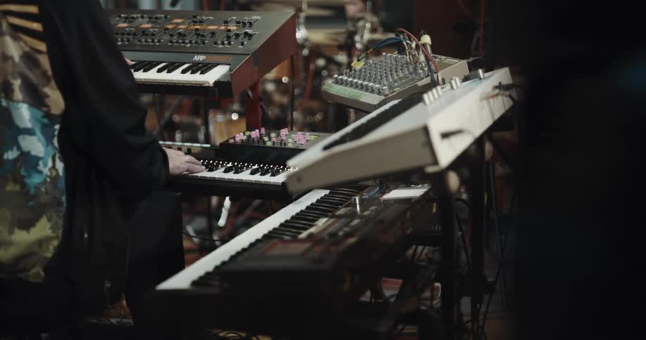 A person playing keyboards