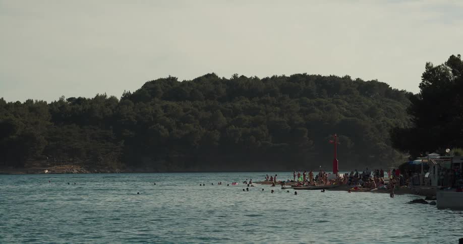 A view of people playing in a lake
