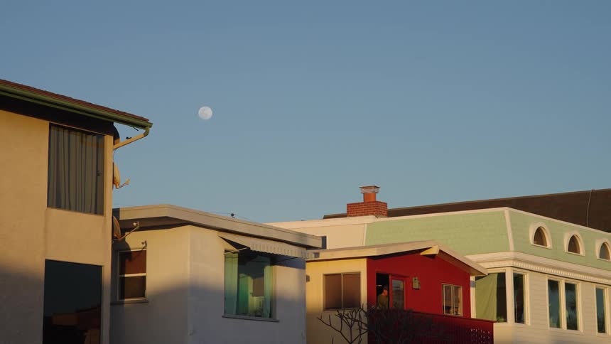 View of houses in a suburban neighborhood is displayed