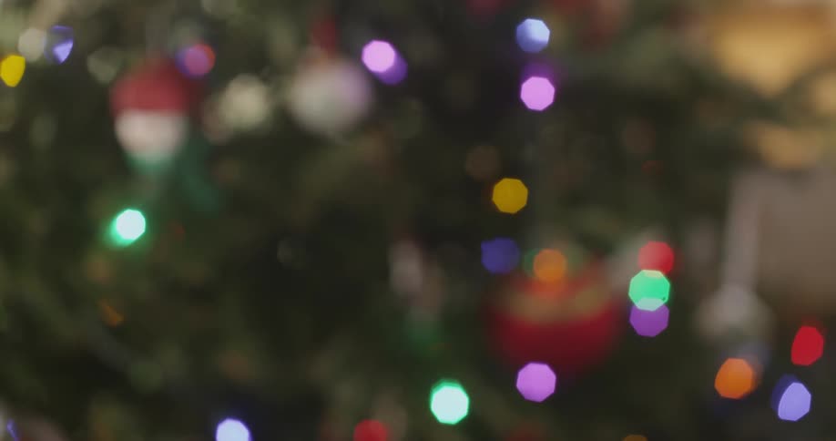 Blurry christmas tree lights