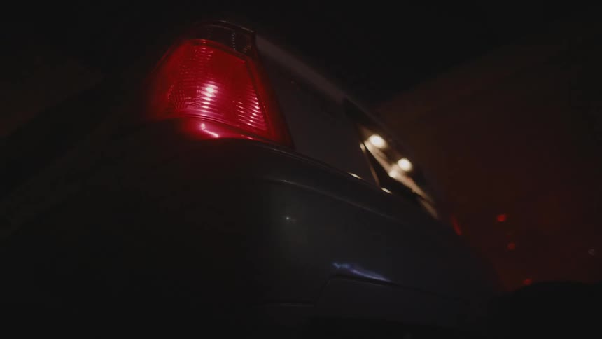 A light flashing on a car
