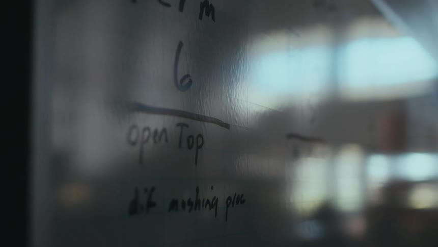 Light is reflecting on the white board