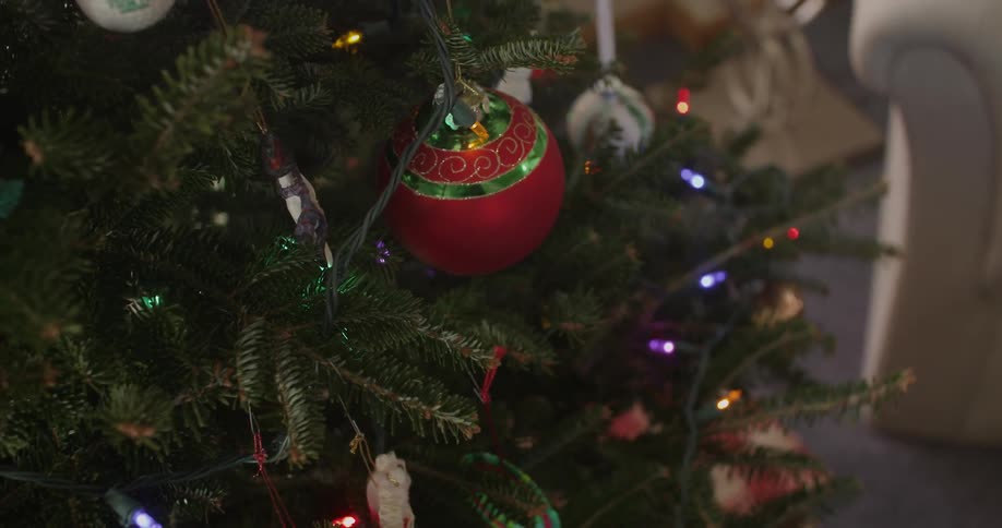 A christmas tree with decorations on it