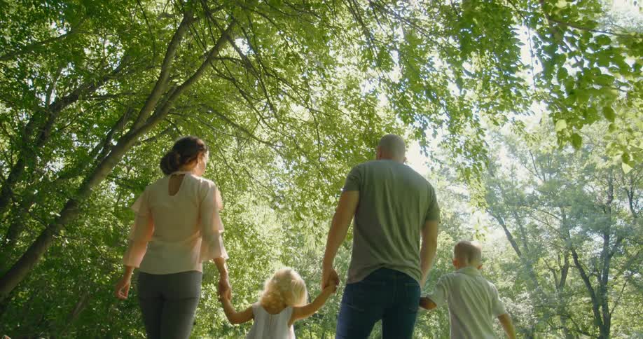 A family walking together outdoors