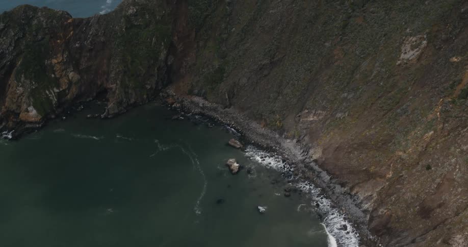 An aerial view of the coast