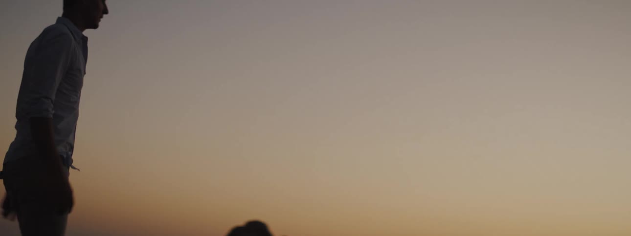 A man walking in the desert