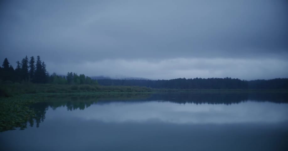 The sky is reflecting on the lake