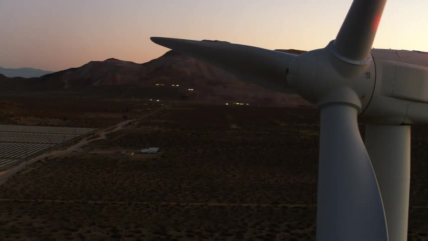 Wind turbines on a wind farm