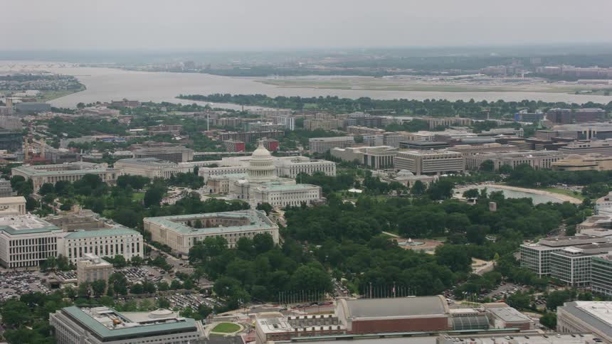 An aerial view of a city