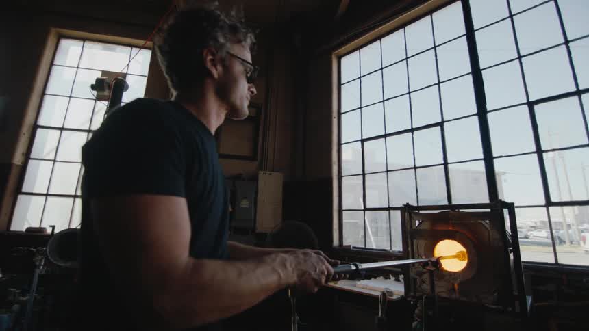 Putting glass into a kiln