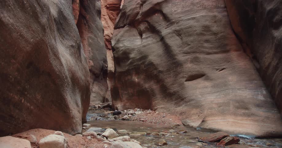 A small stream runs through the cavern