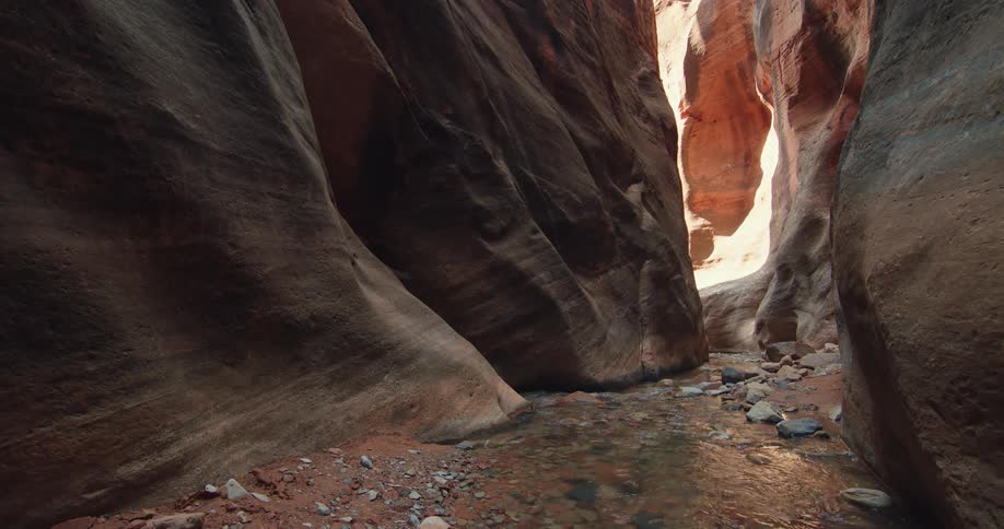Water pours through the rocks