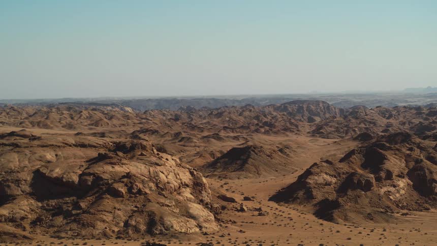 Desert mountain aerial on a sunny day