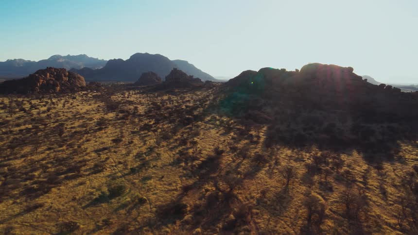 Desert mountain grasslands aerial