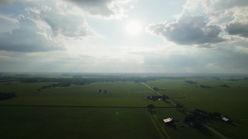 The farmland is huge and green