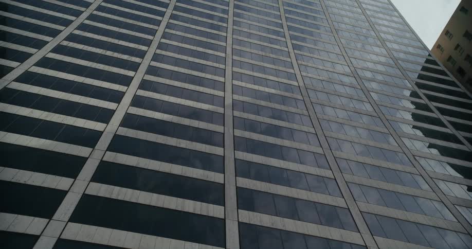 Close up view of a building in a downtown city
