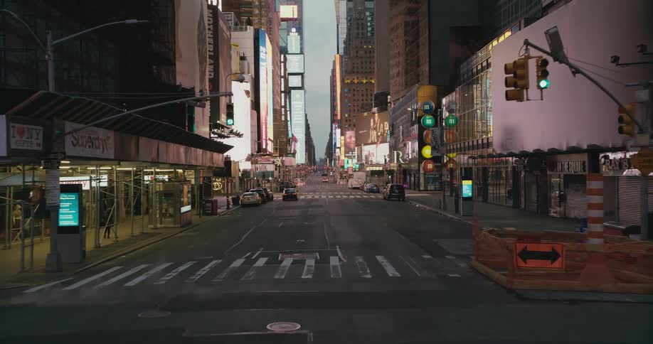 The road is empty in the city
