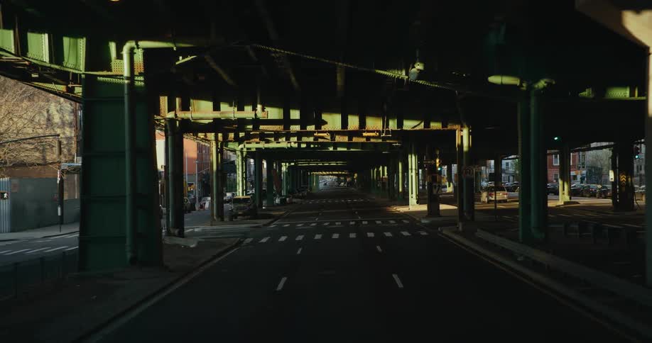 A view of a city with a bridge