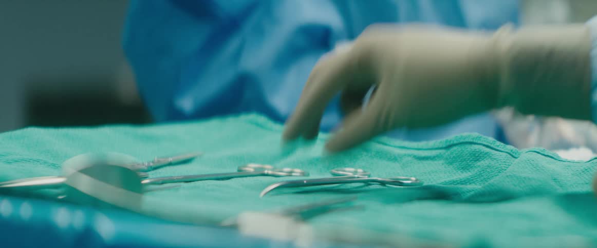 Instruments are passed in the operating room