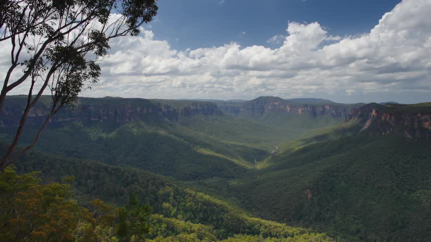 An aerial view of a canyon