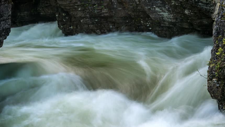 Fast moving water near some rocks