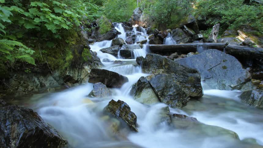 Stream water passes through rocks