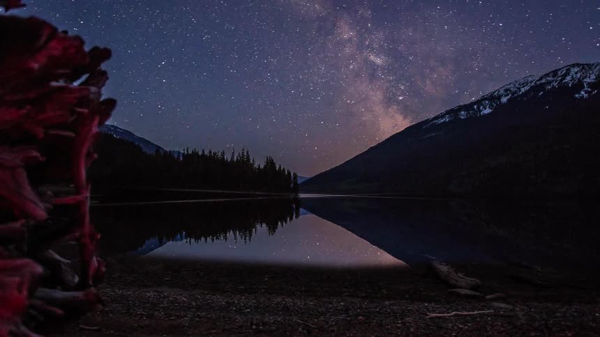 The stars move through the night sky