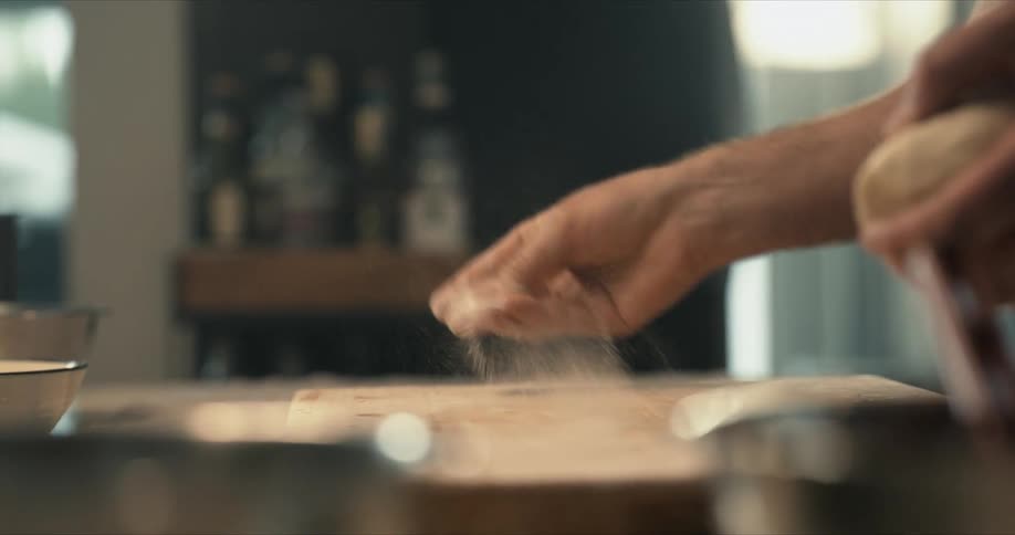 Person preparing dough