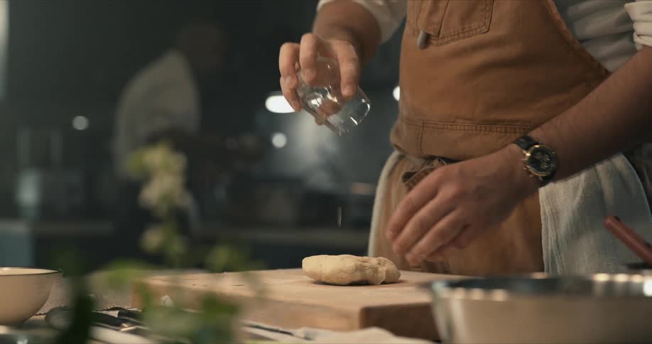 Person preparing dough