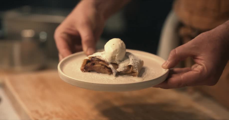 Person showing food plating