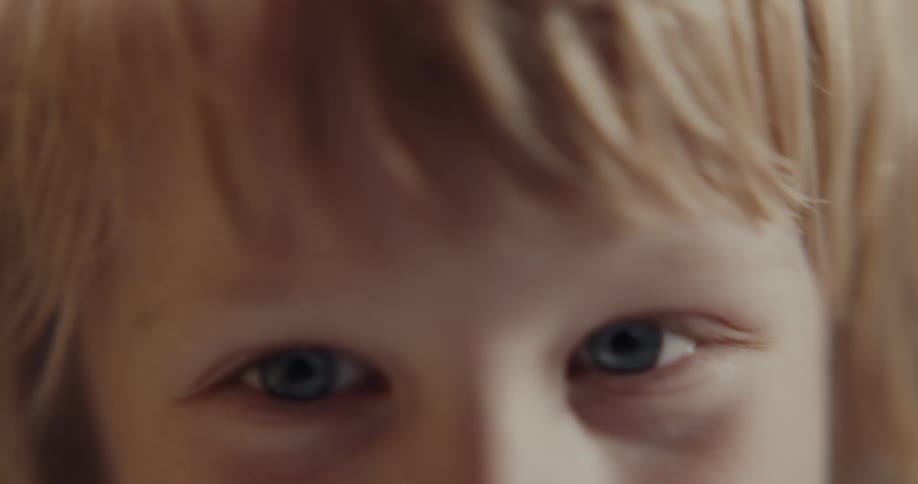 A child talking indoors