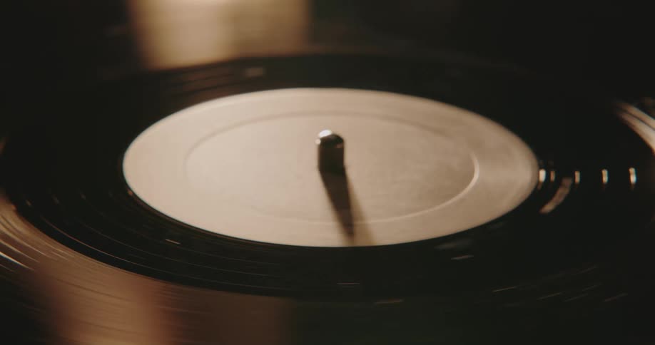 Vintage vinyl record spinning on a turntable
