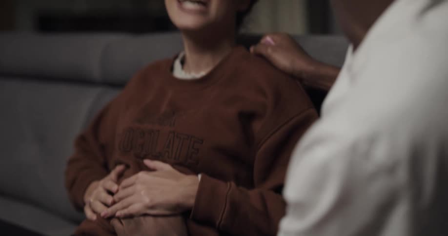 Young couple is laughing together