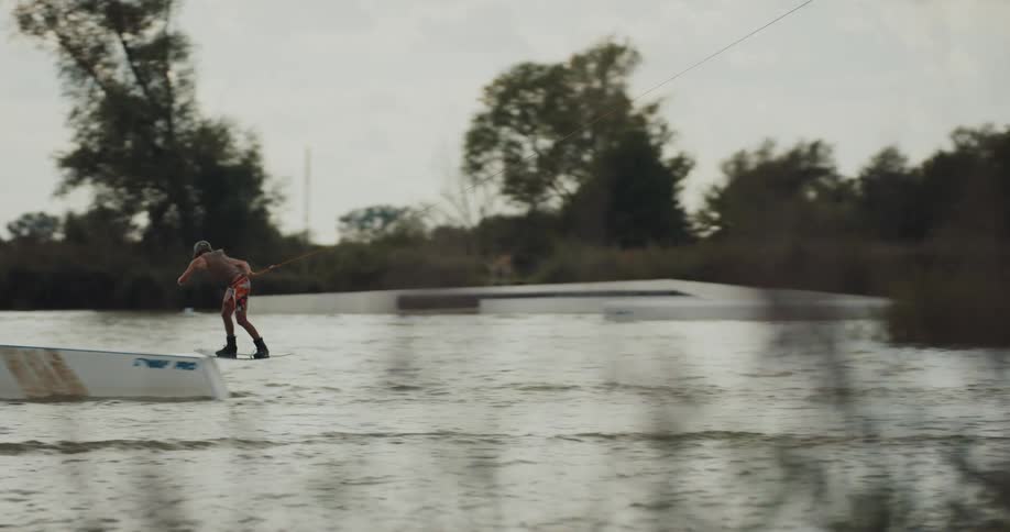 Man is on the lake